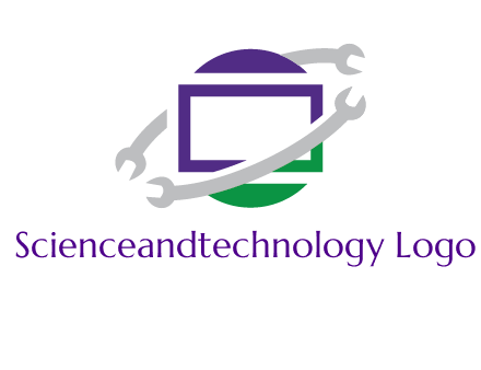 open end wrenches around monitor logo