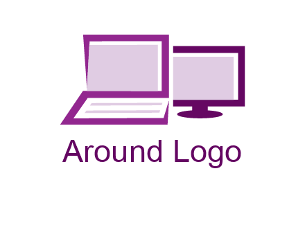 abstract laptop with monitor icon