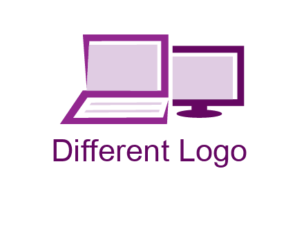 abstract laptop with monitor icon