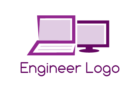abstract laptop with monitor icon