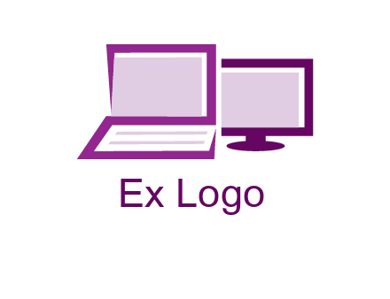 abstract laptop with monitor icon