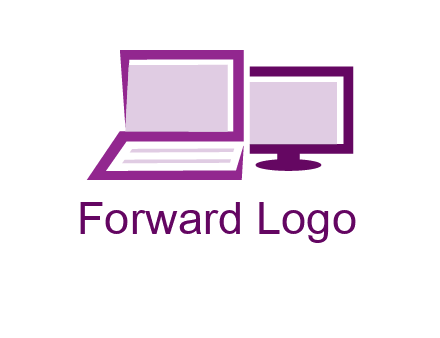 abstract laptop with monitor icon