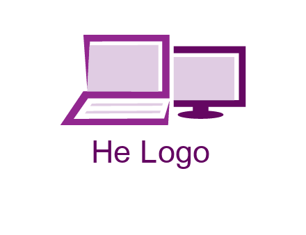abstract laptop with monitor icon