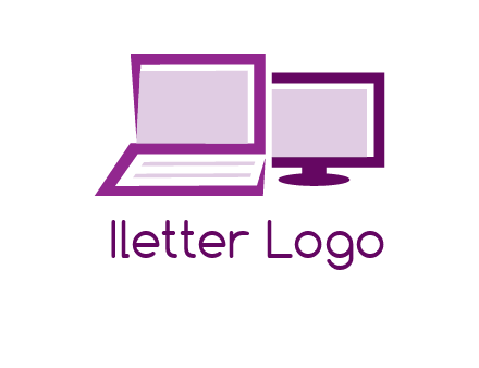 abstract laptop with monitor icon