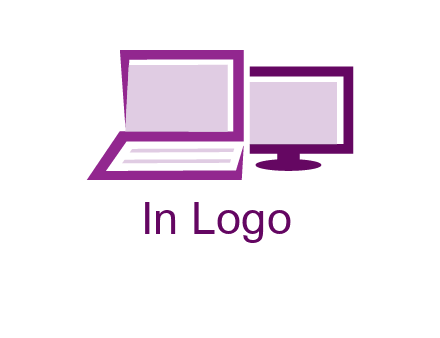 abstract laptop with monitor icon