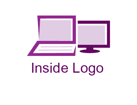 abstract laptop with monitor icon