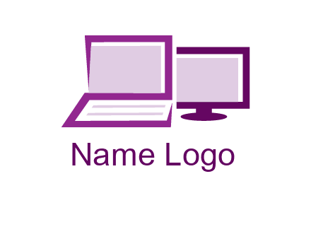 abstract laptop with monitor icon