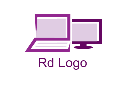 abstract laptop with monitor icon