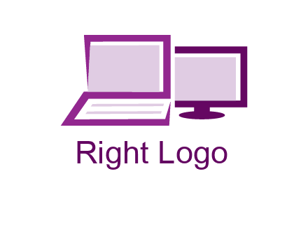 abstract laptop with monitor icon