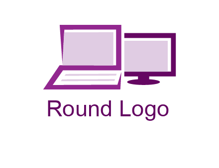 abstract laptop with monitor icon