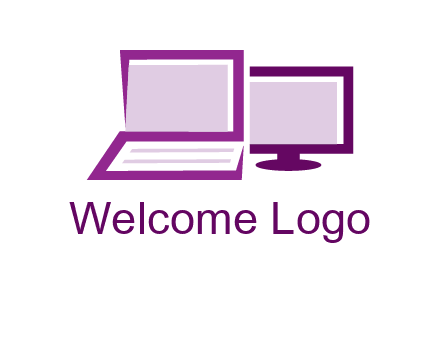 abstract laptop with monitor icon