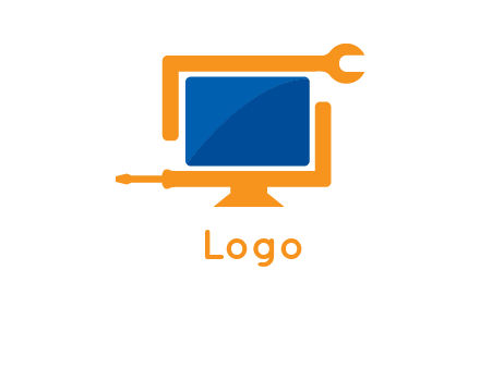 monitor screen made of tools logo