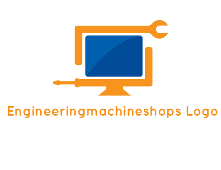 monitor screen made of tools logo