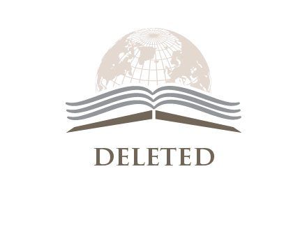 abstract book in front of globe logo