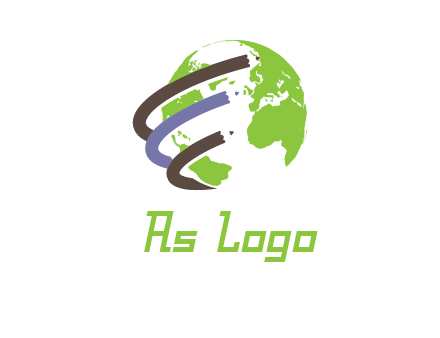 swooshes around the globe logo