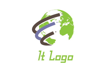 swooshes around the globe logo