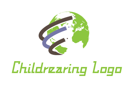swooshes around the globe logo