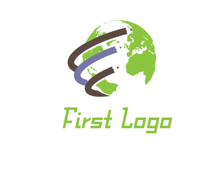 swooshes around the globe logo