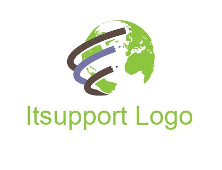 swooshes around the globe logo