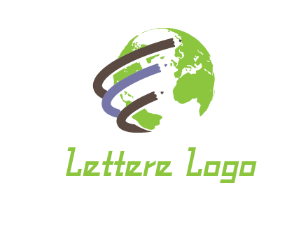 swooshes around the globe logo