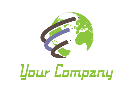 swooshes around the globe logo