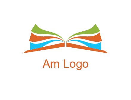 abstract open book logo