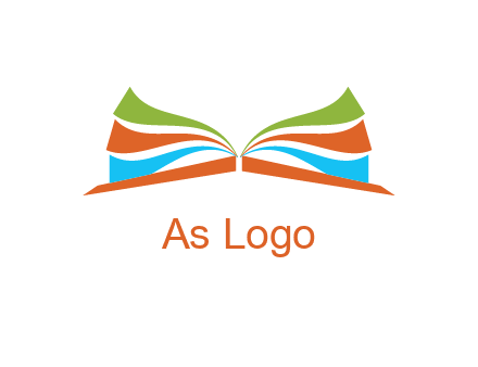 abstract open book logo