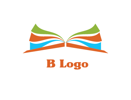 abstract open book logo