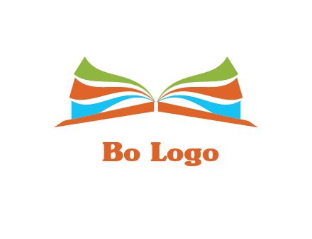 abstract open book logo