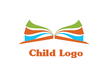 abstract open book logo