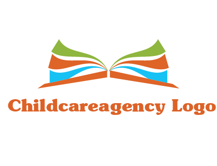 abstract open book logo