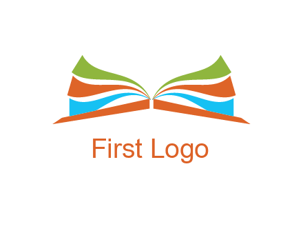 abstract open book logo