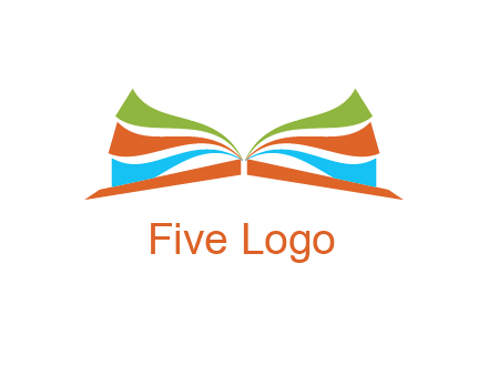 abstract open book logo