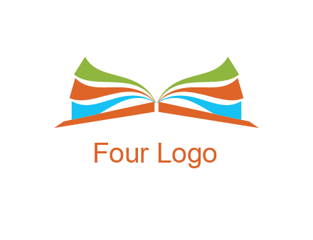 abstract open book logo