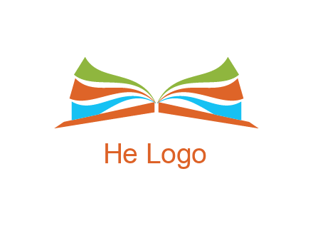 abstract open book logo
