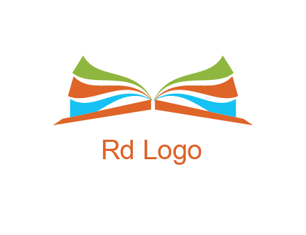 abstract open book logo