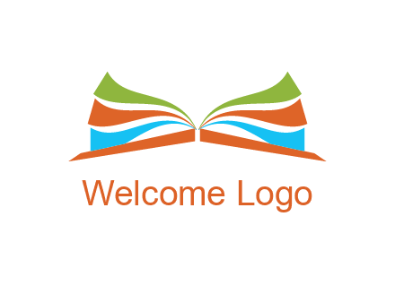 abstract open book logo