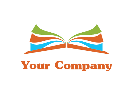 abstract open book logo