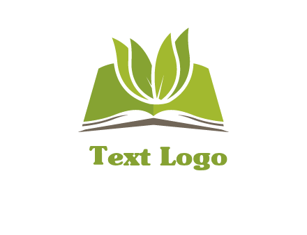 leaves on open book icon