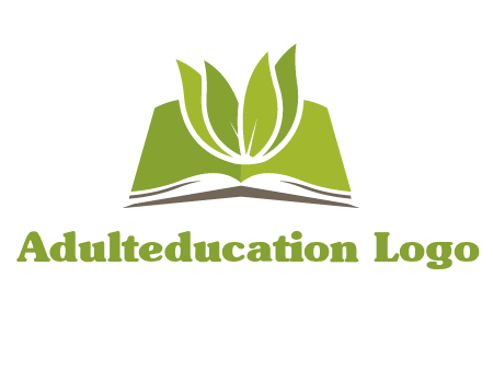 leaves on open book icon