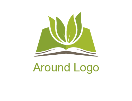 leaves on open book icon