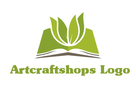 leaves on open book icon