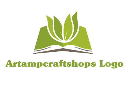 leaves on open book icon