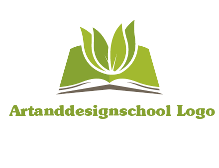 leaves on open book icon