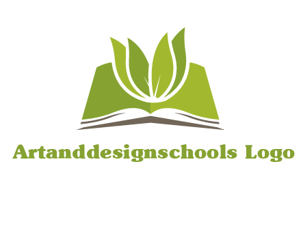 leaves on open book icon