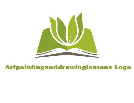 leaves on open book icon