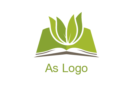 leaves on open book icon