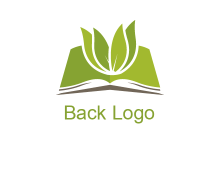 leaves on open book icon