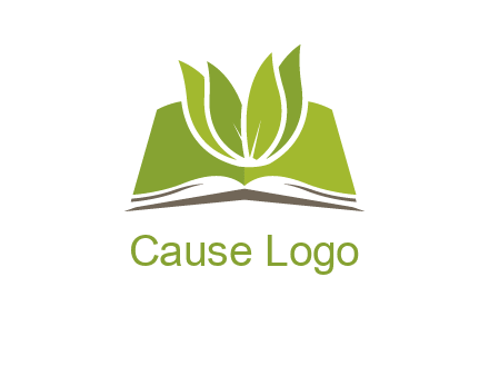leaves on open book icon