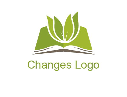 leaves on open book icon